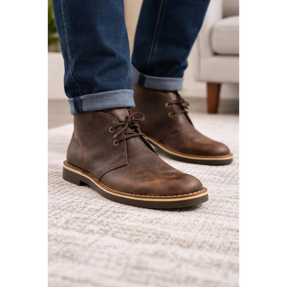 NIB Clark's Men‎ Bushacre 2 Beeswax Chocolate Brown Chukka Boot Western Preppy 8